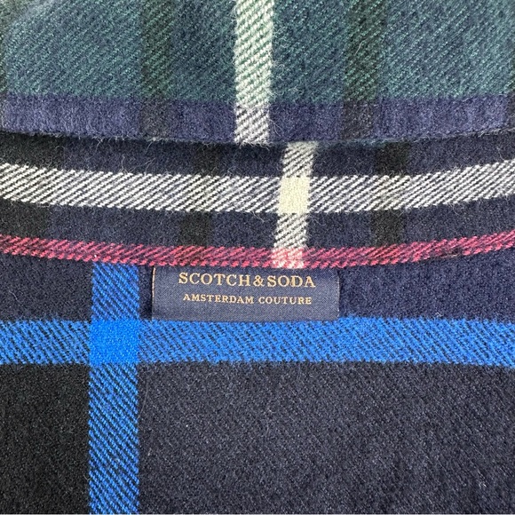 Scotch & Soda 100% Cotton Plaid Flannel Long Sleeve Button Down Shirt XXL EUC - Picture 10 of 11